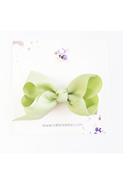 Sahici Anne مشبك أطفال بدون شعر باللون الأخضر الفستقي مقاس 8 سم - فيونكة بوتيك