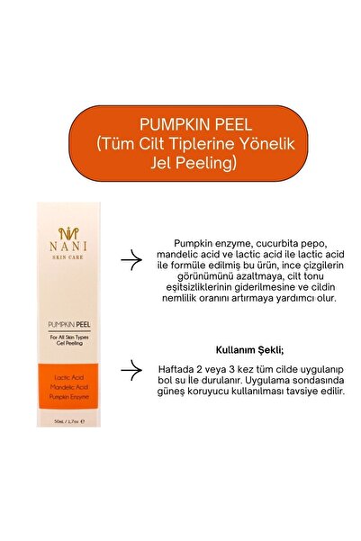 NANI SKIN CARE Nani Pumpkın Peel Tüm Cilt Tiplerine Uygun Jel Peeling Kabak E...