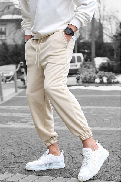 BayBayan Ανδρικό εύκαμπτο παντελόνι Jogger με τρία κλωστές