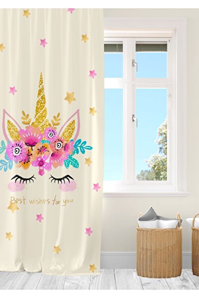 Ardizayn Unicorn, Velvet Fabric, Digital Printed, Double Wing Children's Background Curtain