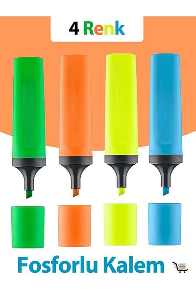 Motivasyon Yayınları Green-Yellow-Blue-Orange Highlighter