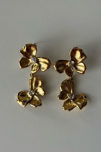 Beca Atelier 316L Steel - Green Flower Earrings