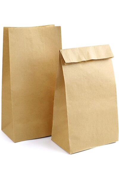 Dekals 50 Adet 13x24 Kare Dipli (Dik Duran) Kese Kağıdı Kalın Kraft Hediye Ka...