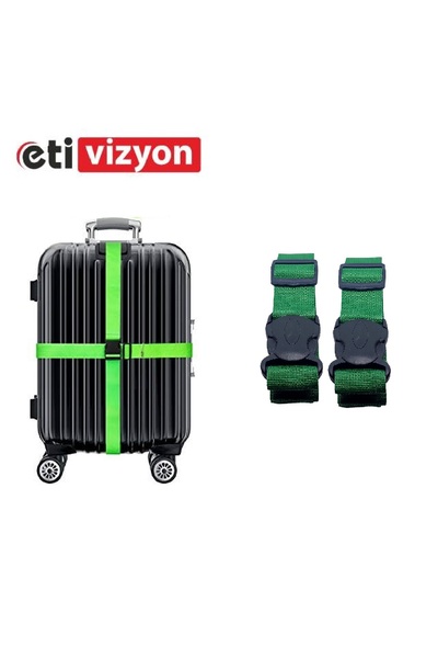 Etivizyon Valiz Bavul Emniyet Kemeri 2 Adet Yeşil