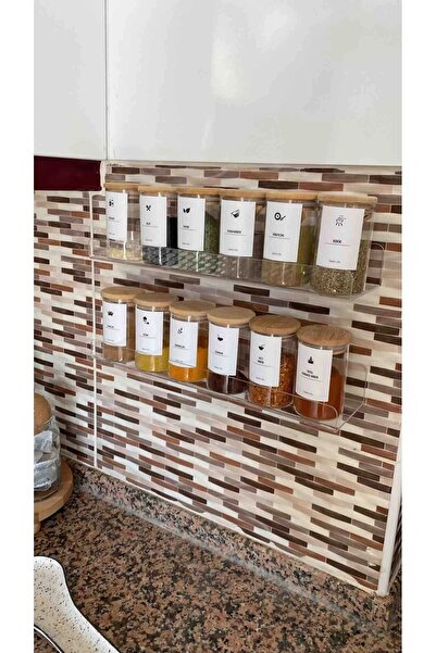 Genel Markalar Mutfak Düzenleyici Pleksi Raf 60 cm x 10 cm ( 2 ADET )