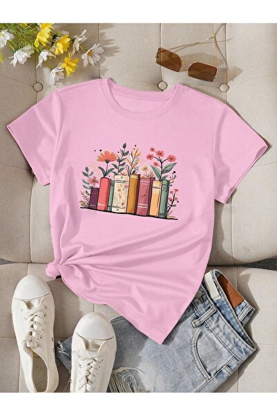 PALPİTO Γυναικείο μπλουζάκι Oversize με ροζ φλοράλ στάμπα