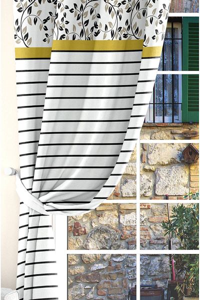 Ardizayn Ivy (Mustard), Velvet Fabric, Digital Printed, Double Wing Background Curtain