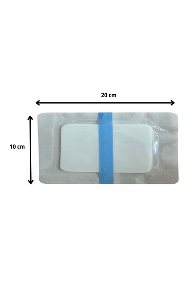 luofucon Wound Contact Foam Wound Cover - Waterproof, Adhesive Edge, Layered Dressing 20X10Cm (10 Pcs)