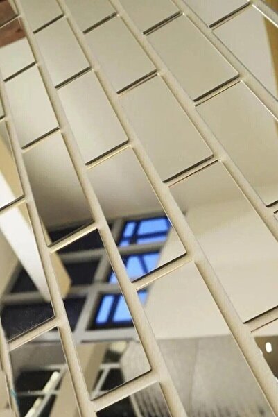 Demoplex Reklam Pleksi Market Dekoratif Tuğla Desenli Gümüş Pleksi 20 Adet 5x...