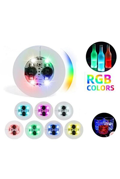 Profisher Parti Led Şişe Bardak Etiketi 6cm 6 LED’li 7 Renk + Renk Döngüsü