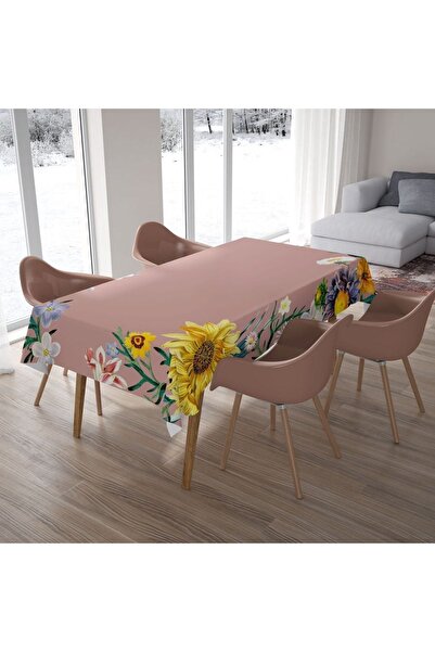 Ardizayn Порошкова рожева, з квітковим візерунком, цифровий друк, скатертина