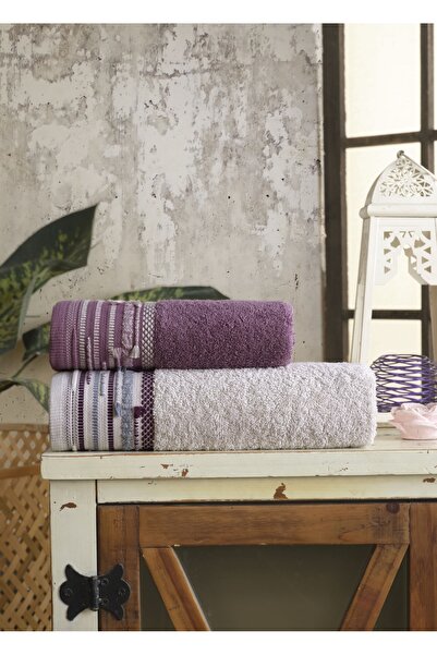 Dantela 50X90 + 85X150 Cotton Jacquard Towel Set (2 Pieces) - Code 8921