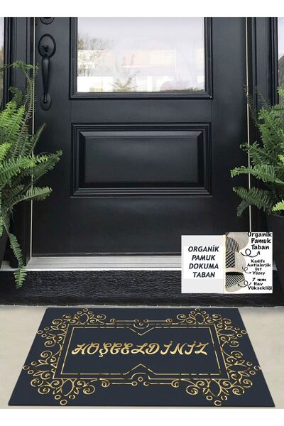 Ardizayn ديكور مكتوب عليه ترحيب، قاعدة منسوجة من القطن قابلة للغسل، سجادة أمامية للباب 50 سم × 80 سم