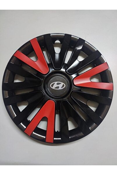 YILAPJANT 13 Inç Jant Kapağı Hyundai Kırmızı Renkli Kırılmaz 4 Adet Amblem
