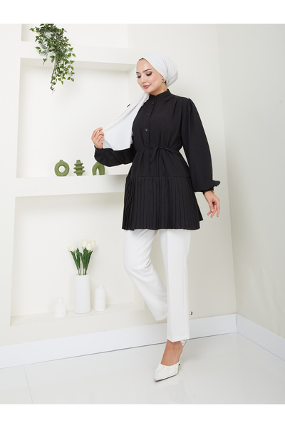 VOLT CLOTHİNG Hidžábová tunika s princeznovským rukávem – dámská, přední zapínání na knoflíky