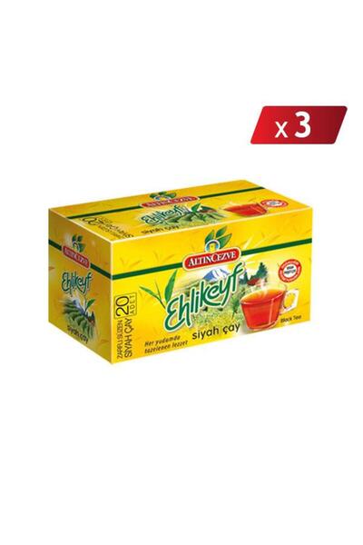 Altıncezve أكياس زينة الشاي الأسود 20 قطعة - عبوة من 3 قطع
