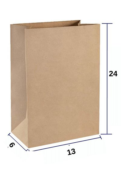 Dekals 50 Pieces Square Bottom (Upright Standing) Thick Kraft Gift Paper Bag Paper Size 12x24