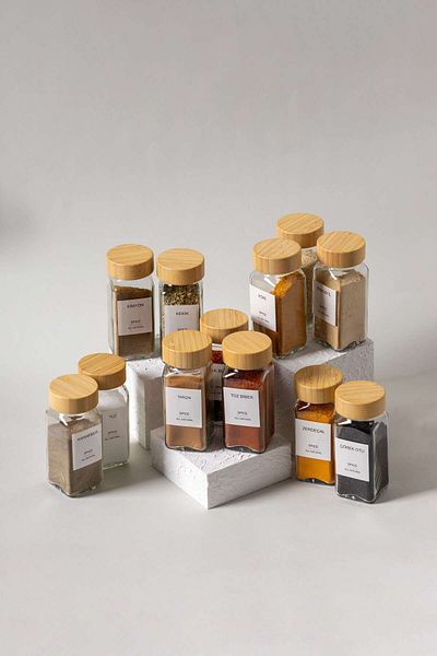 FH finehome Amara 12-Piece Glass Spice Set