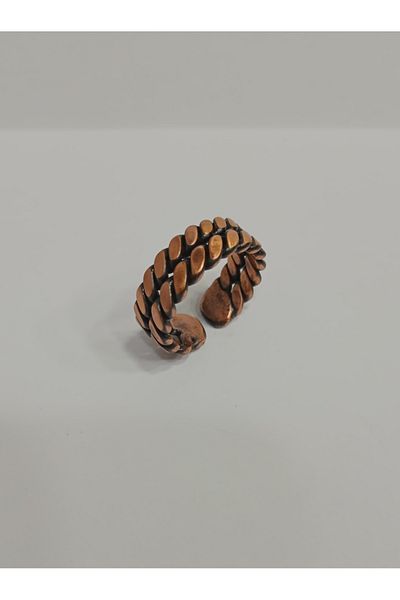 EldenEveBakır Double Braided Flat Model Copper Ring Brgy0003