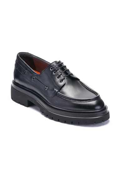 LUCIANO BELLINI C-22503 Black Skin Leather Men's Eva Sole Classic Shoes