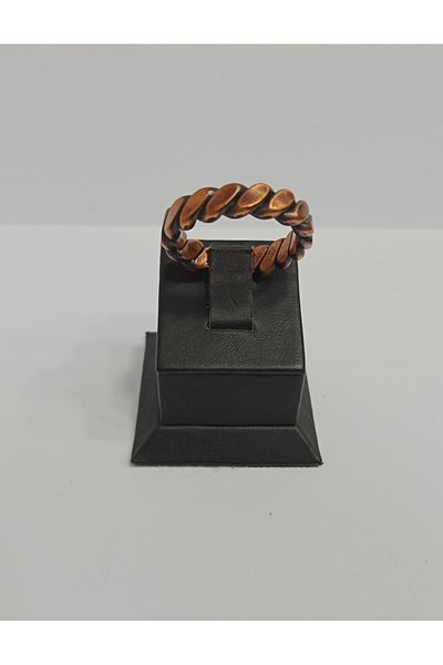 EldenEveBakır Single Braided Flat Model Copper Ring Brgy0002