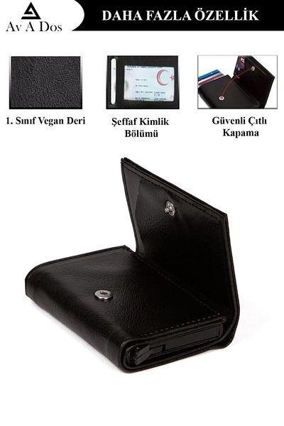 Bürke Suport pentru carduri de credit inteligent unisex - cu mai multe compartimente, portofel din piele cu mecanism