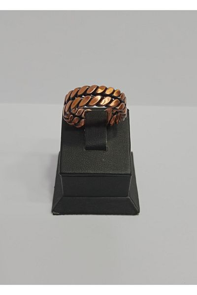 EldenEveBakır Double Braided Flat Model Copper Ring Brgy0003