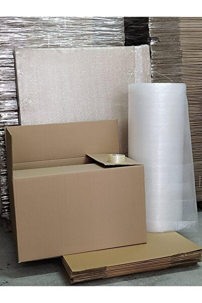 aybaş kağıtçılık 80x50x50 5 Adet DOPEL Taşıma Kolisi Çift Oluklu Boş Koli, Ta...