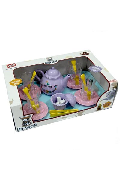 Birlik Toy Slim Waisted Tea Cup Tea Time Teapot with Tray Play Set Domestic Domestic
