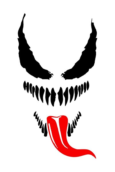 MegaSticker Venom Sticker Araba, Motorsiklet, Kask, Laptop, Cam Sticker 20x10 Cm