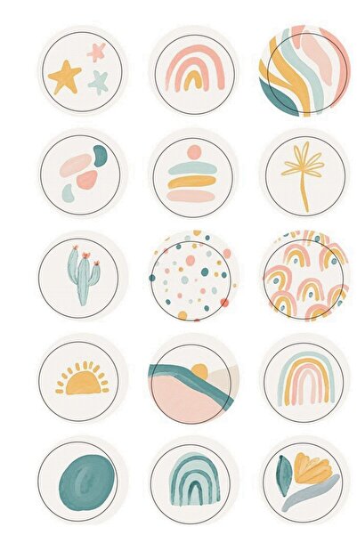 TELLGRAF Colorful Patterned Round Sticker
