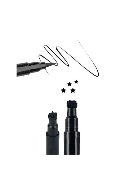 NİYENABEAUTY 4 Pieces Double Sided Heart and Star Patterned Pen Eyeliner Economic Set