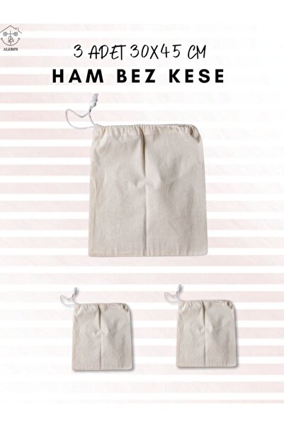 ALERSS 30x45 Cm 3 Adet Hambez Kese - Bavul Içi Düzenleyici Ayakkabı Saklama T...