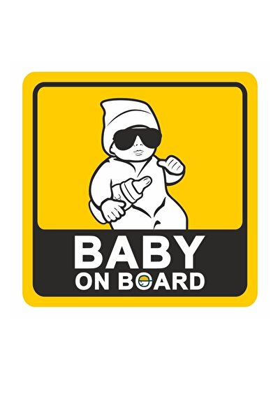 MegaSticker Baby On Board Arabada Bebek Var Oto Sticker, Motorsiklet Sticker,...