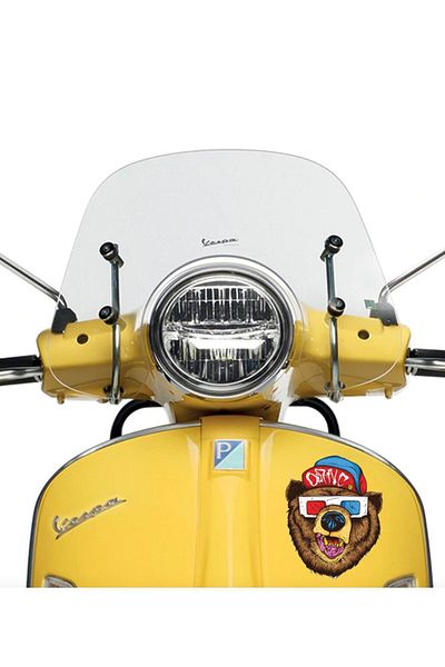 MegaSticker Autocolant Cool Teddy Bear cu ochelari pentru Motor, Cască, Laptop, Auto 12x10 Cm