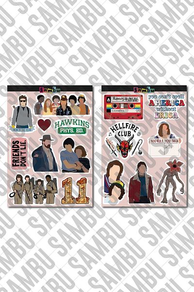 Sambu Design Σετ αυτοκόλλητων με θέμα Stranger Things 2 - Τηλέφωνο φορητού υπολογιστή