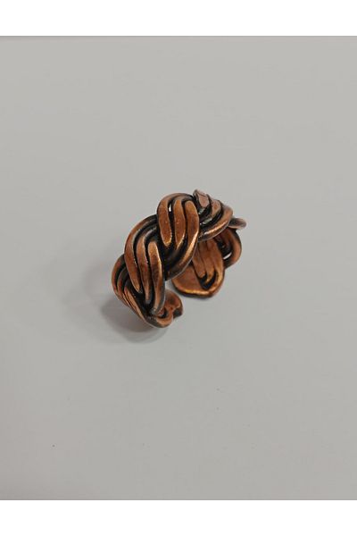 EldenEveBakır Elite Model Triple Braided Copper Ring - Brgy0009
