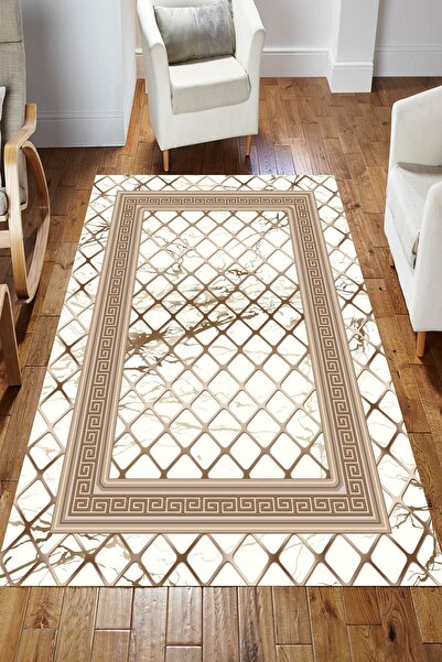 YTR HOME Dijital Baskı Yıkanabilir Kaymaz Taban Dekoratif Salon Mutfak Halısı...