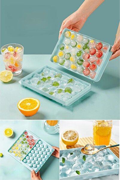 BİTERSE 33 Hazneli Küre Buzluk Mini Top Buz Kalıbı 33 Bölmeli Buzluk 20 x 12 Cm