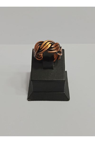 EldenEveBakır Elite Model Triple Braided Copper Ring - Brgy0009