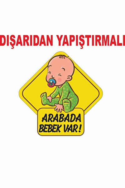 Limitless Design Arabada Bebek Var Araba Stickeri Dışarıdan Yapıştırmalı 15x15cm