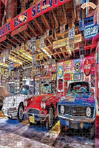 Teona Ahşap Klasik Araçlar Dekoratif Çift Katlı Çerçeveli Asılabilir Ahşap Pu...