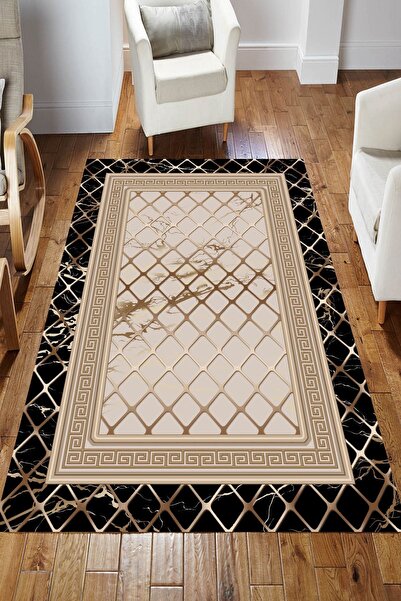 YTR HOME Dijital Baskı Yıkanabilir Kaymaz Taban Dekoratif Salon Mutfak Halısı...