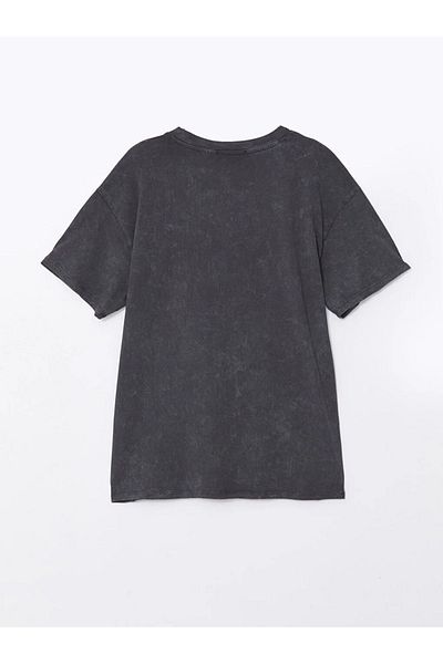 LC Waikiki Kurzärmliges Umstands-T-Shirt mit Rundhalsausschnitt und Stitch-Print