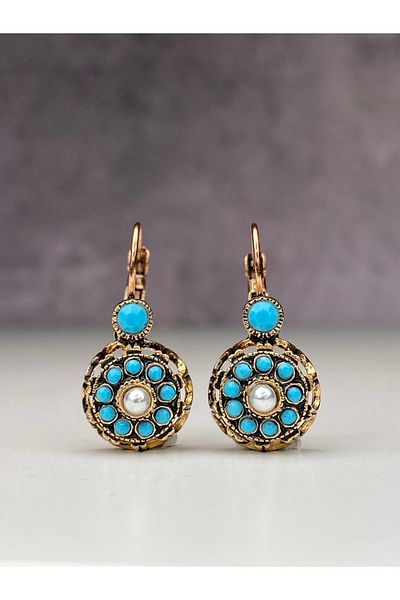 tasarımhikayecisi Mardin's Little Floral Blue Earrings