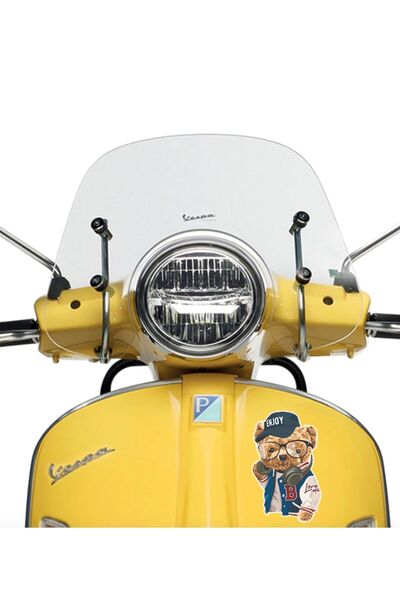 MegaSticker Cool Teddy Bear Motocicletă, Laptop, Cască, Autocolant Auto 12x7,5 Cm