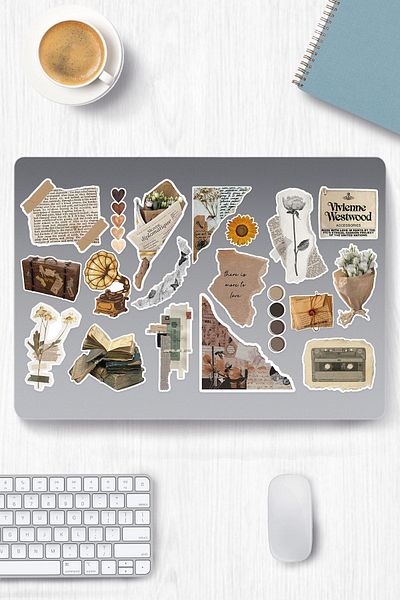 Sambu Design مجموعة ملصقات عتيقة 2 - كمبيوتر محمول هاتف نوت بوك