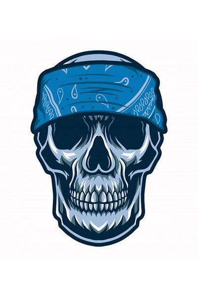 MegaSticker Bandana Craniu Auto, Motocicletă, Cască, Autocolant Laptop 14x8 Cm