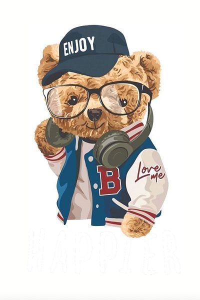 MegaSticker Cool Teddy Bear Motocicletă, Laptop, Cască, Autocolant Auto 12x7,5 Cm