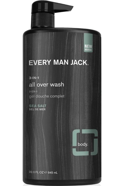 Every Man Jack شامبو ملح البحر 945 مل 3 في 1 - بلسم وشامبو للجسم